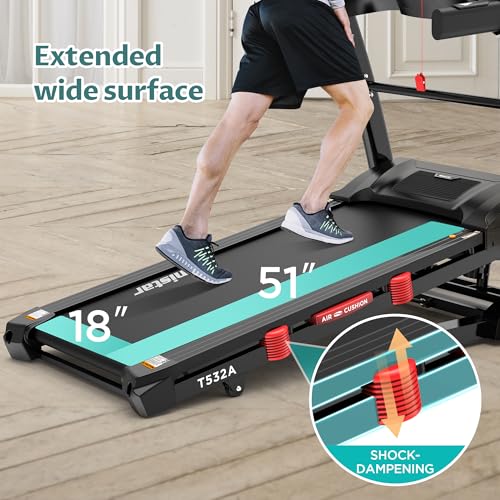 Image of Treadmill with Auto Incline, Running Machine for Home, 4.5HP Folding Treadmill 10mph, 300lbs Capacity, 64 Programs, Free Course, LCD Display,Home&Office