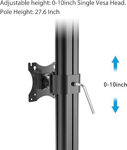 Miniatura 3 de Elevador vertical de monitor resistente para dos pantallas de 17 a 49 pulgadas con giratorio, inclinación, soporte de monitor de 33 libras, altura