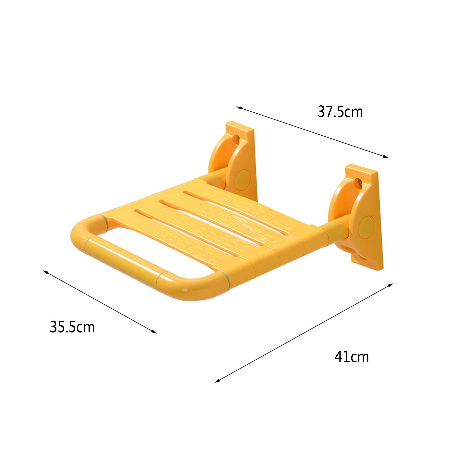 Silla de Ducha de Pared, Asiento de baño for Personas Mayores, Asiento Plegable, Silla de Ducha de Seguridad for bañera for Personas con discapacidad, 37,5 x 41 cm(Yellow)