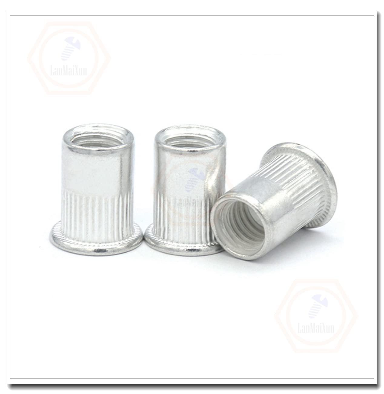 Lot de 50 écrous à rivets aveugles à tête plate M10 en aluminium