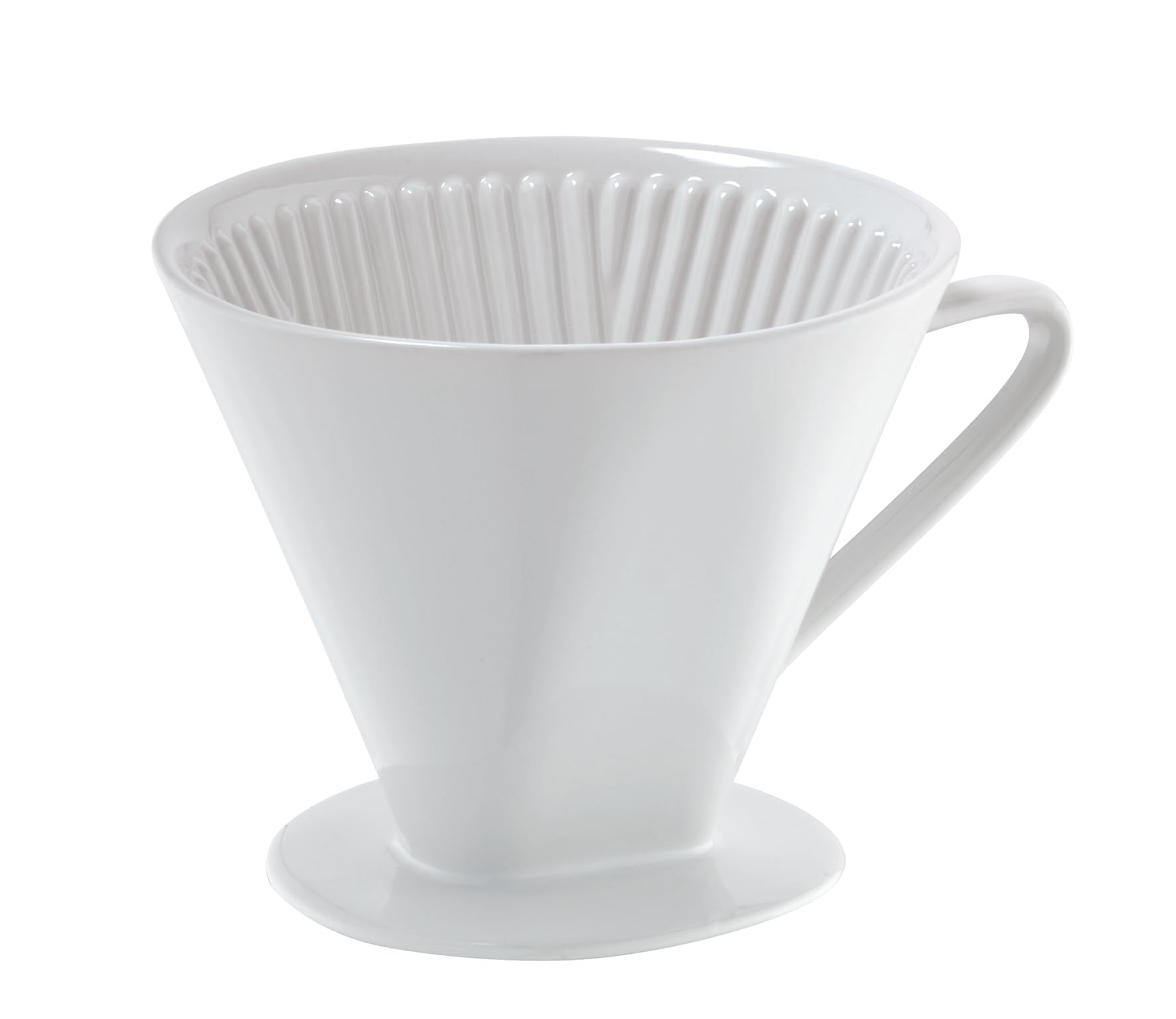 Cilio C105179 Porcelain Coffee Filter/Holder Pour-Over, 6/Large, White