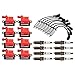 TRQ Ignition Coil & Spark Plug Kit 17 Piece Iridium Compatible with 1999-2007 Chevrolet Silverado Suburban GMC Sierra Yukon 1500 2500 Avalanche Tahoe Trailblazer Hummer H2 2002-2006 Cadillac Escalade