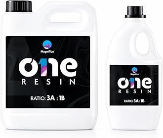 - One Resin - 3.2 KG (3:1) Clear UV-Resistant Epoxy Resin Art Kit, Smooth Finish, Easy to Use with Self-Leveling.