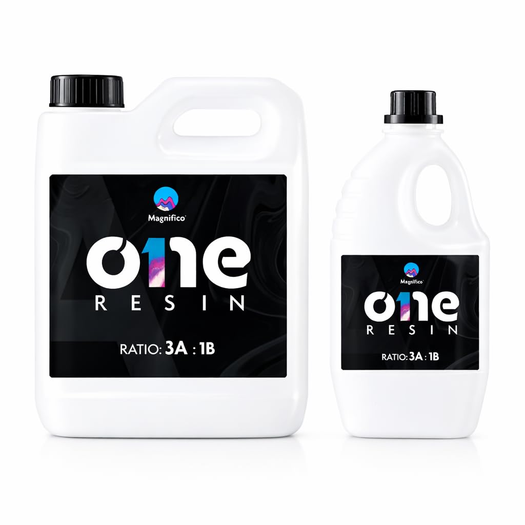 One Resin - 3.2 KG (3:1) Clear UV-Resistant Epoxy Resin Art Kit, Smooth Finish, Easy to Use with Self-Leveling.