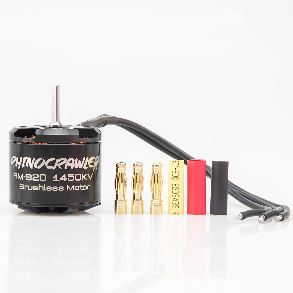 RhinoCrawler Crawler 3532 Outrunner Brushless Motor for 1/8 1/10 AM32 ESC80A RC Crawler Car LCG Chassis Axial SCX10 Traxxas TRX-4 MOA (RM-S20 1450KV)