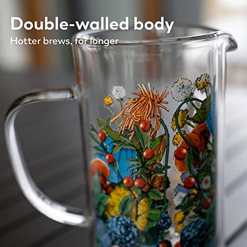 Rasa 350ml French Press Coffee Maker | Heat Resistant Double-Walled Borosilicate Glass | BPA Free | 100% Plastic-Free