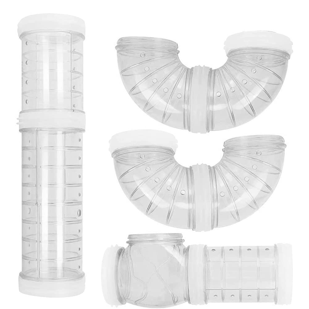 Set da 4 pezzi Tubi per criceti Tunnel per criceti Gabbia per criceti Gabbia per accessori per tubi a tunnel per topi criceti e altri piccoli animali domestici (trasparente)