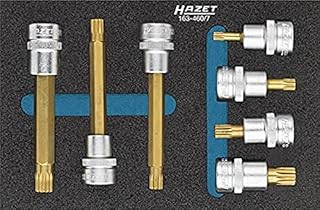 Hazet Screwdriver Bit Socket Set, Square Hollow 10 mm x 80 mm XZN Drive Profile Spline CVD Tin Coated, 460/7  Pack of 1