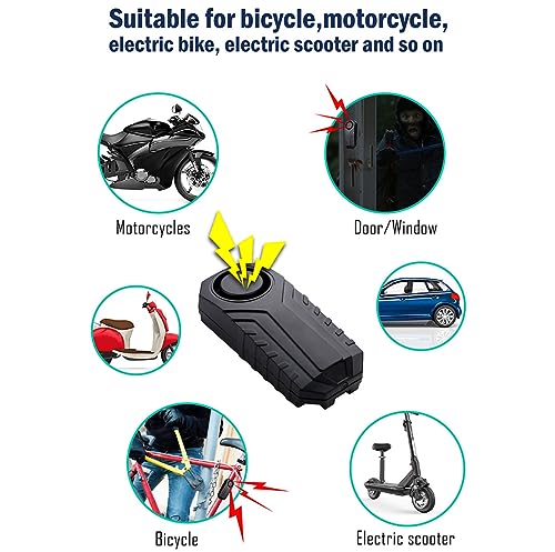 Image of Bike Alarm Updated Wireless Vibration Motion Sensor Waterproof Anti Theft 113dB with Remote Control for Bicycle Motorcycle Car Scooter Vehicles