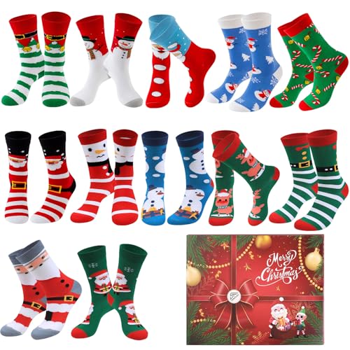 Calcetines de Navidad para mujer divertidos de algodón suave