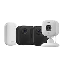 Videocamera Blink Outdoor 4 + Videocamera Mini 2K+ Blink (ultimo modello) Bianca – Videocamera di sicurezza smart HD wireless, autonomia di due anni – Sistema a 2 telecamera con Sync Module Core incluso – IP65