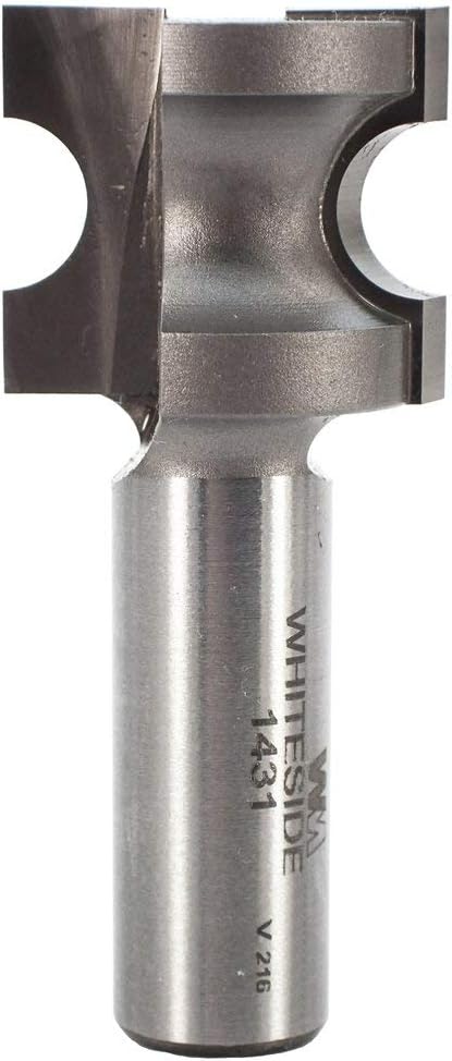 Whiteside 1431 Half Round (Bull Nose) Router Bit: 3/8 Inch Opening of Cutter, 3/16 Inch Radius, 7/8 Inch Cutting Length, 1/2 Inch Shank, 1 Inch Large Diameter