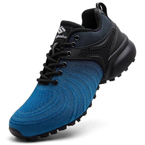 Image of Men's Trail Running Shoes Lightweight Breathable Walking Hiking Sneakers Outdoor Athletic Tennis Cross Training Shoes