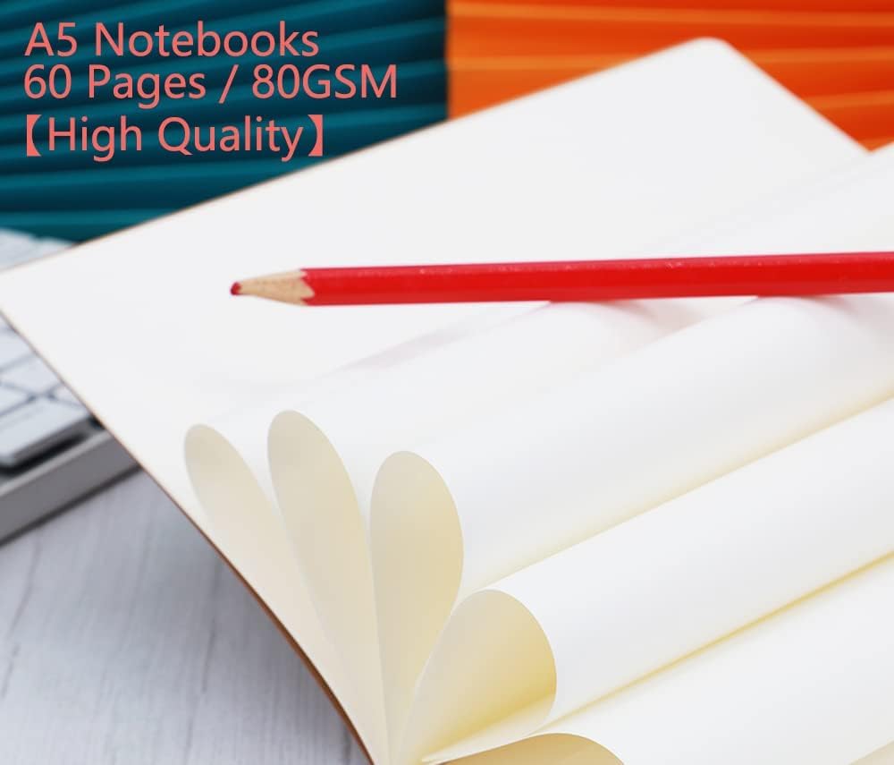 Confezione da 48 quaderni per viaggiatori, studenti e ufficio, diario di scrittura, quaderni con carta spessa, 60 pagine, 30 fogli, 21,1 x 14 cm, formato A5, set di diario di viaggio (vuoto)