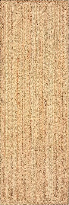 Tappeto in iuta intrecciata, 6 x 1,2 m, beige, tessuto a mano, in fibra naturale, per camera da letto, corridoio e decorazione per la casa