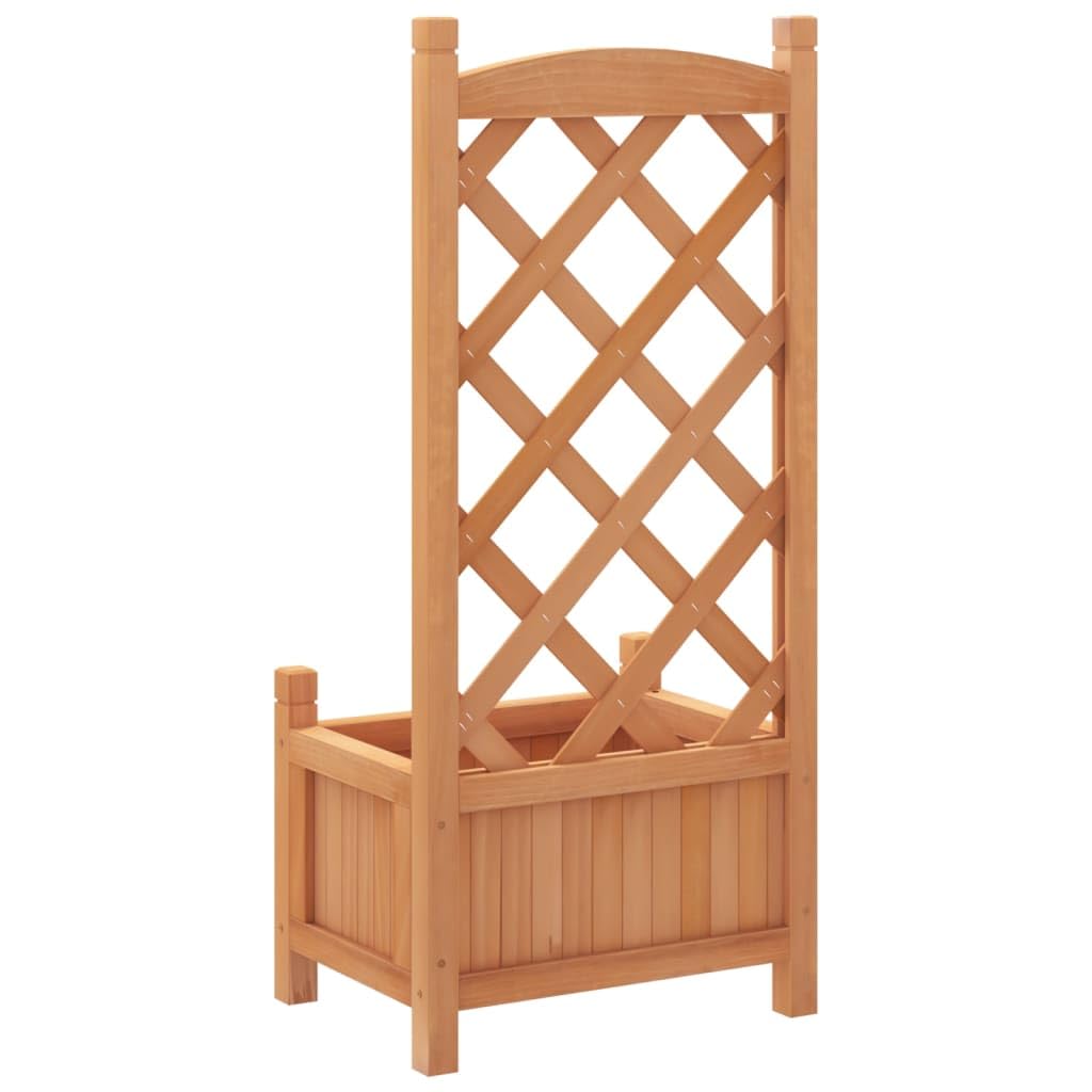 Jardinera con celosía marrón de madera maciza de abeto, jardinera rejilla para jardín, jardinera de exterior, jardinera balcón, decoración jardín gbb
