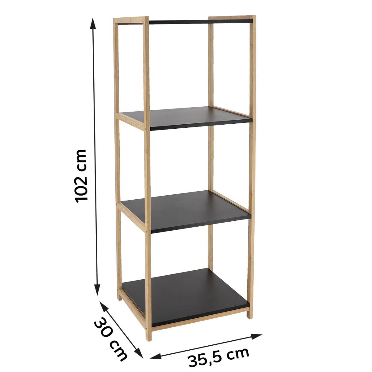 Tendance  Bambusschrank mit 4 Einlegebden, schwarzes MDF  Bambus/Schwarz   Badezimmer  Kleinmbel : Amazon.de: Kche, Haushalt & Wohnen