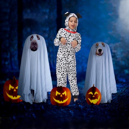 Sincere Party Dalmatians Onesie Costume for Kids,Made of Fleece Spotted Dog Onesie Dress Up Costume 2XL(12-14) - Image 4