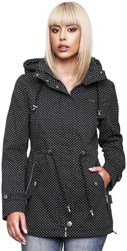 MARIKOO Damesjas, lente, overgangsjas, lichte parka, mantel, capuchon, B690, rood, S