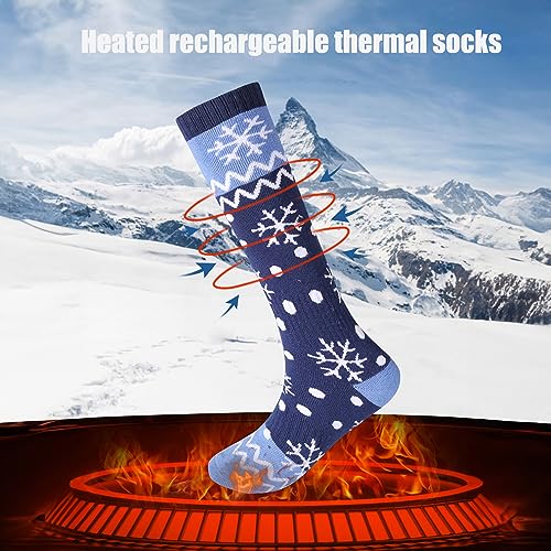 5000mAh Rechargeable Heated Socks with APP Remote Control 3 Heat Settings Thermal Warming Socks for Men Women Winter Outdoor Activities Cold Weather2
