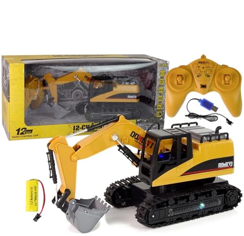 Image of HALO NATION 6Channel Remote Control Excavator RC Excavator RC Engineering Truck Rechargeable Truck Toy with 360 Rotation & Metal Alloy Shovel for Real Lift