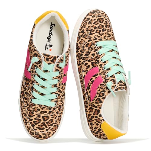 Sundays Fashion Sneakers for Women - Lightweight and Non-Slip Breathable Canvas Shoes for Women Footwear with Soft & Plush Memory Foam Insole - Stylish Womens Sneakers (Calypso, BRLEOCVS,8.5M)
