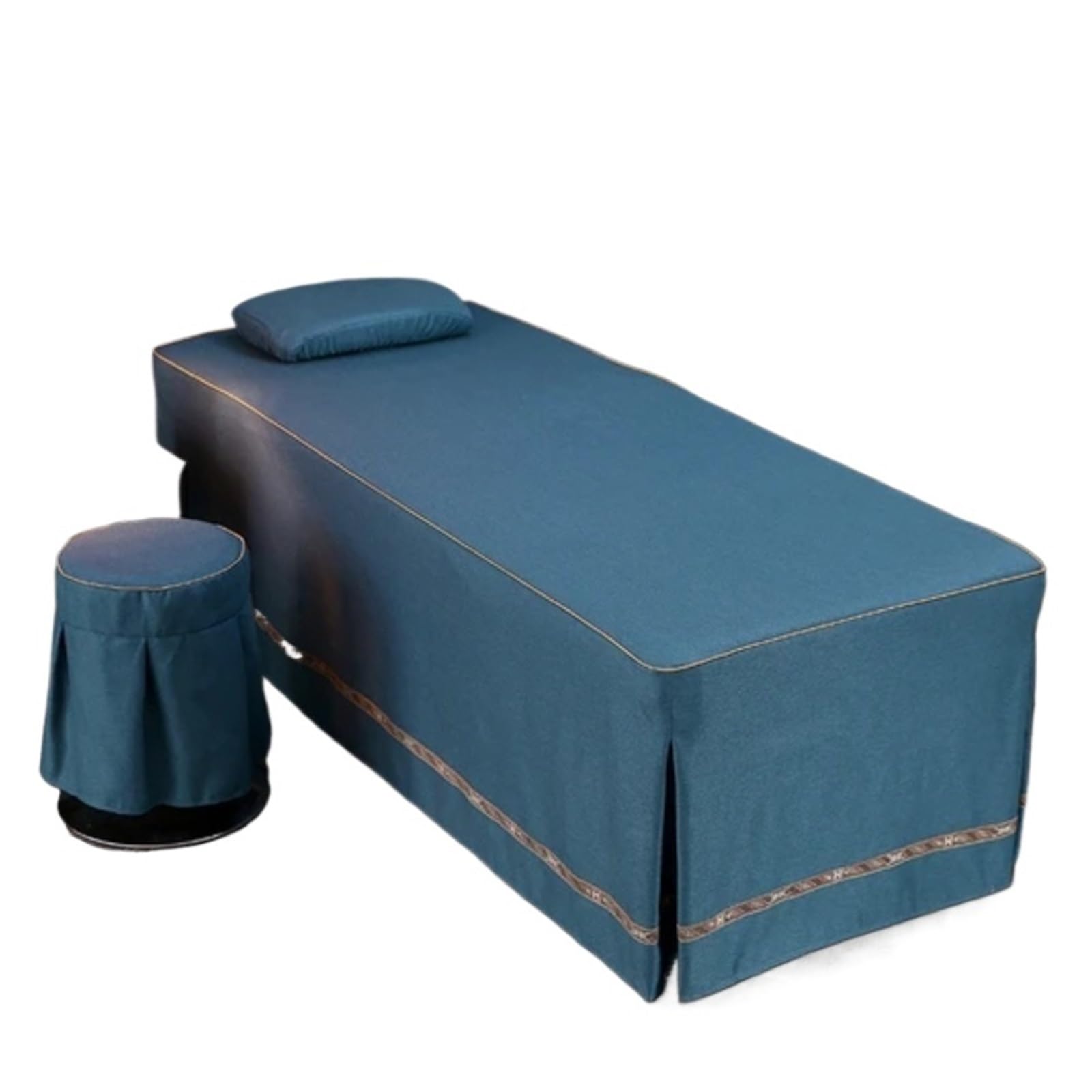 Massage Table Skirt Beauty Salon Massage Table Bed Sheet with Hole Bedskirt SPA Full Cover(Color-12,Square Head 70x190cm)
