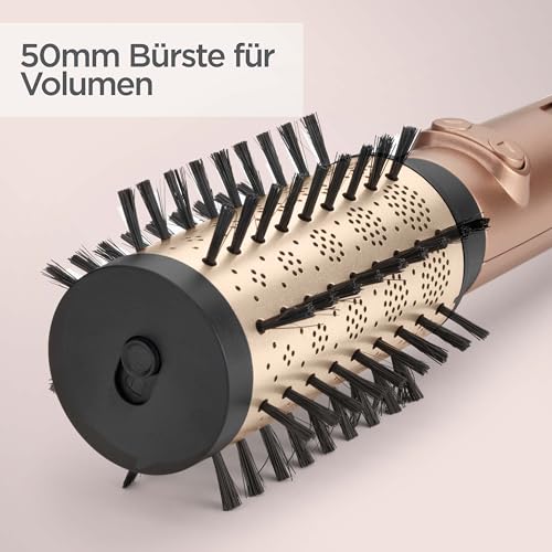 Foto von BaByliss Big Hair Dual Rotierende Warmluftbürste – Ionen-Technologie mit Anti-Frizz, 50mm & 40mm Aufsätze, 2 Rotationsrichtungen, 2 Temperatureinstellungen + Kaltstufenschalter, champagner, AS952E