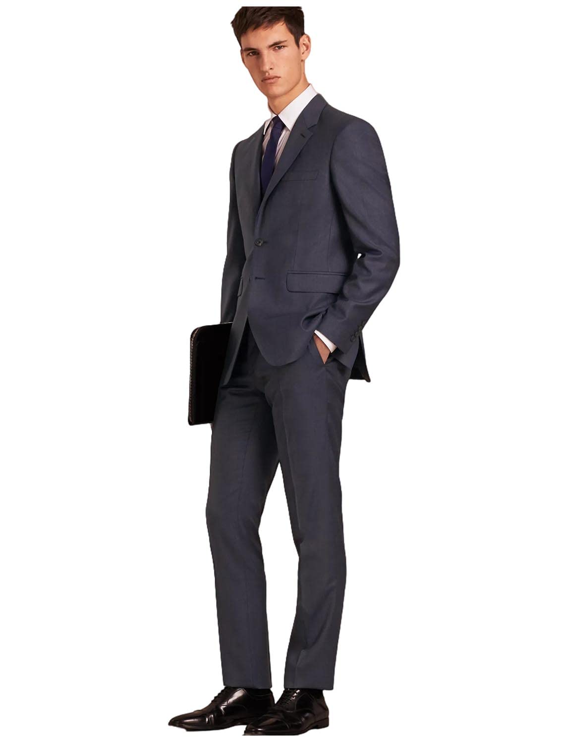 Uomo Vestito Lavoro d'ufficio 2 Bottoni Giacca Pantaloni Affari Smoking