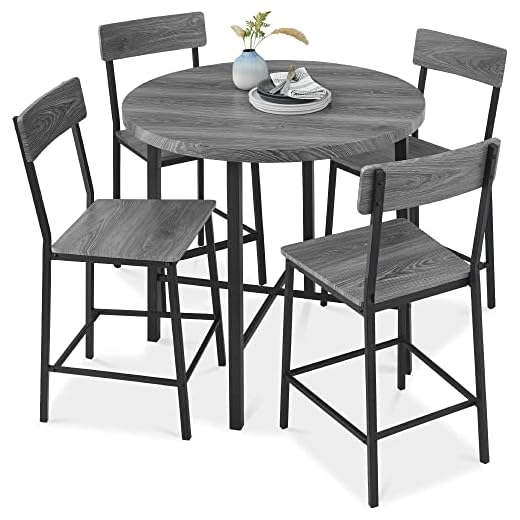 Best Choice Products 5-Piece Modern Round Counter Height Dining Set