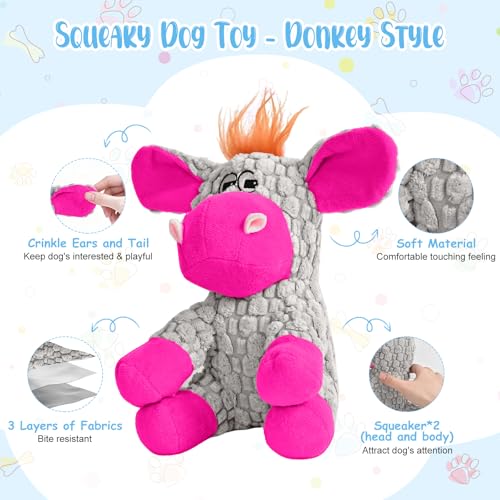 Wonfly Dog Toys, Interactive Dog Toys, Durable Squeaky Dog Toys with Cotton Cloth and Crinkle Paper - Image 2