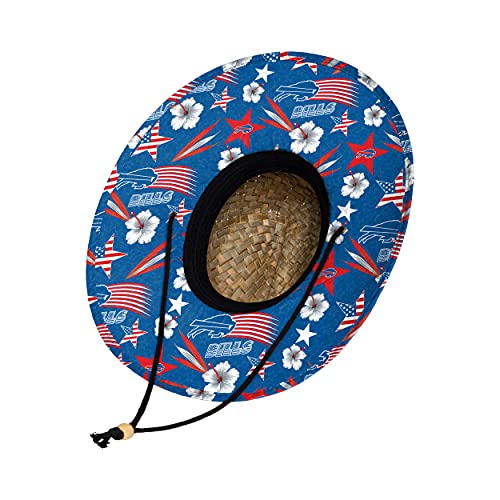 Image of NFL Team Logo Americana Floral Lifeguard Beach Straw Sun Hat