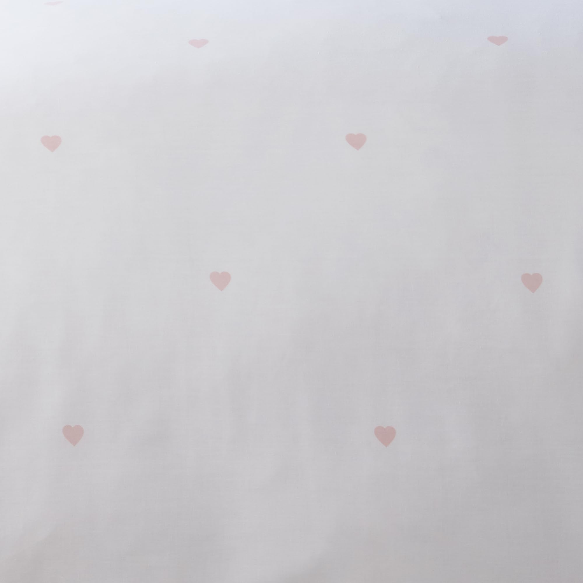 Serene, White & Pink Heart Duvet Cover, Double Bedding Size (200 x 200cm), Pink Rim Edge, White Bedding - Image 3