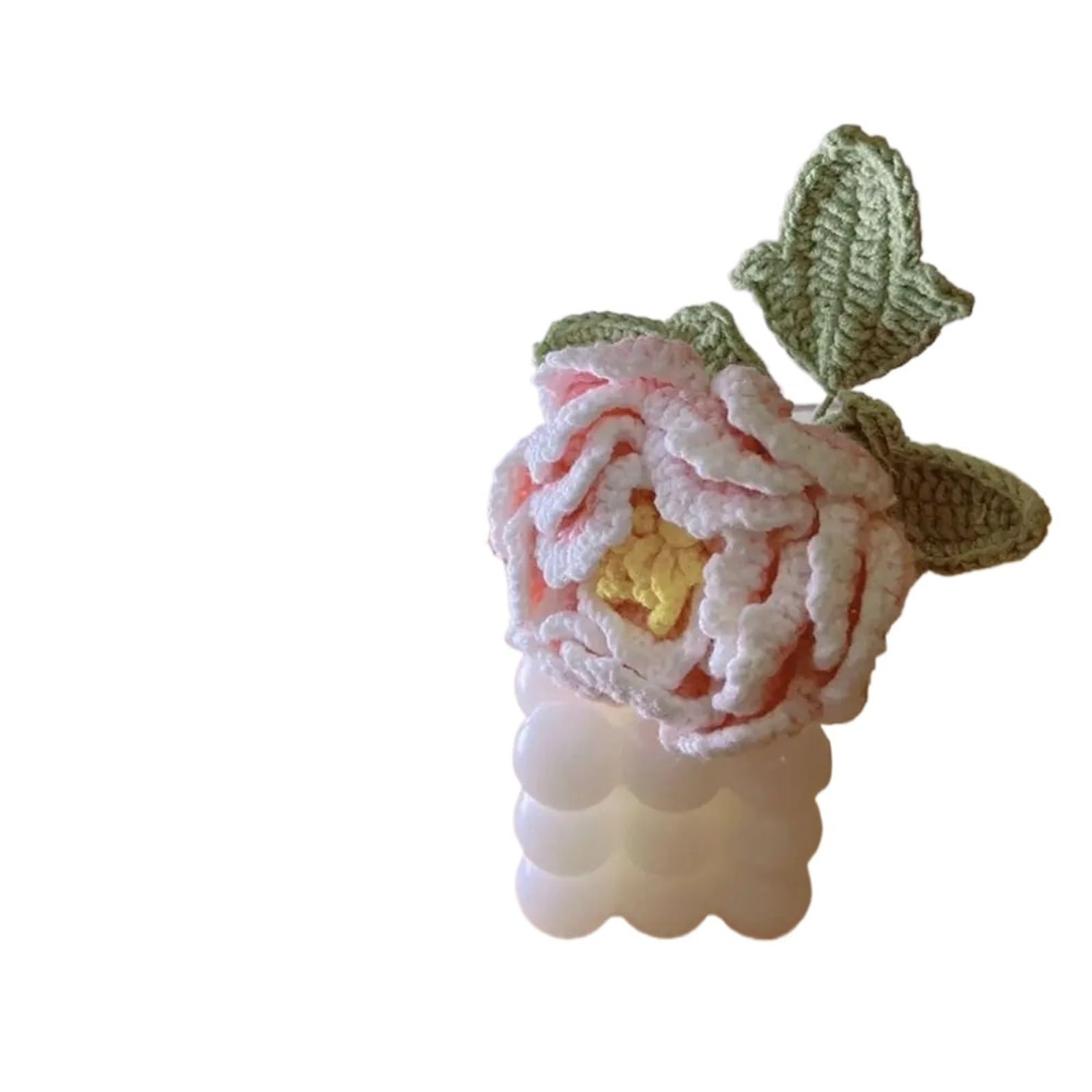 ENWWCH 2pcs Handmade Crochet Peony Bouquet Wool Hand-woven Woven Flowere Simulation Flower Artificial For Home(Color1)