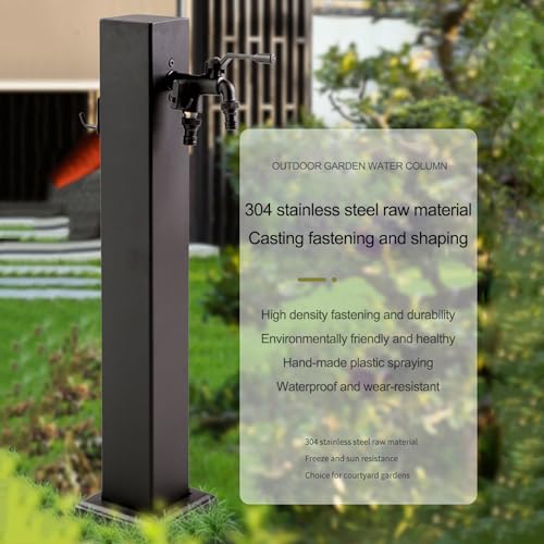 304 Stainless Steel Garden Hose Stand with Faucet, Durable Outdoor Antifreeze Water Dispenser for Irrigation, Washing, and Gardening - Rust-Resistant Design