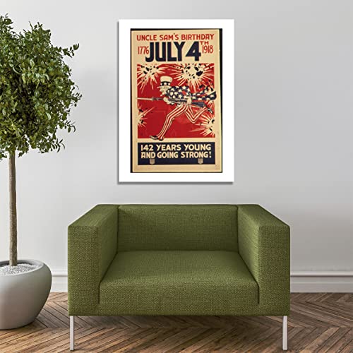 Affiche War Propaganda Uncle Sam's Birthday Grand Format Spiffing Prints
