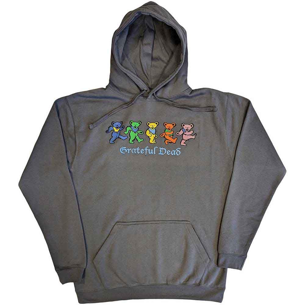 Rock Off officially licensed products Grateful Dead Hoodie Dancing Bears Band Logo Official Unisex Grey Pullover L