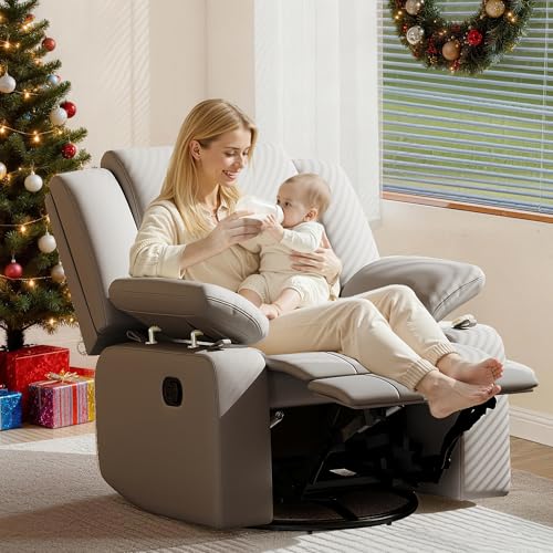 AILEEKISS Rocking Chair Nursery Swivel Recliner Glider Chair...