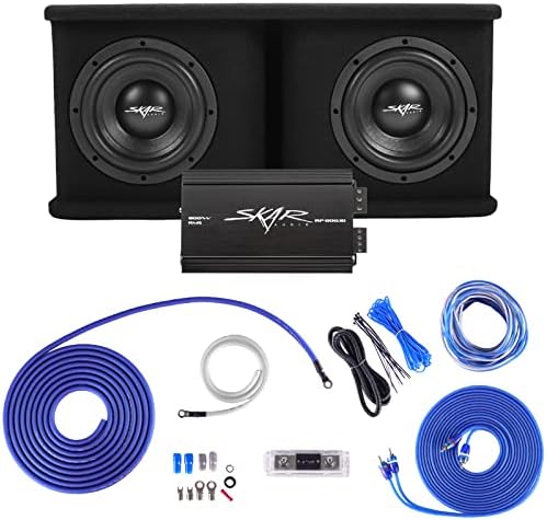 Skar Audio Dual 8" Complete 1,400 Watt SDR Series Subwoofer Bass Package - Includes Loaded Enclosure with Amplifier