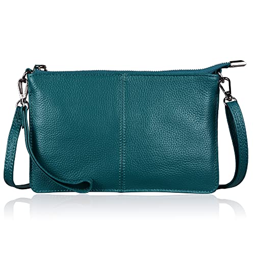 Image of befen Genuine Leather Wristlet Clutch Wallet Purses Small Crossbody Bags for Women with RFID Blocking Card Slots