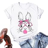 sexy Tops Damen Damen Pflege mit Motiv Ostern T-Shirt Bunt Uniformen Schlupfkasack mit Taschen Kurzarm V-Ausschnitt Schlupfhemd Frauen Kurzarm T-Shirts Tops Kasacks Damen Pflege Ostern Bluse A75