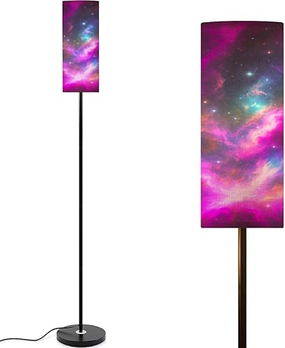 Floor Lamps with Remote Control Distant Nebula far Away Galaxy Foot Switch Pole Lamps Modern Tall Standing Lamp for Bedroom Living Room 9W Dimmable