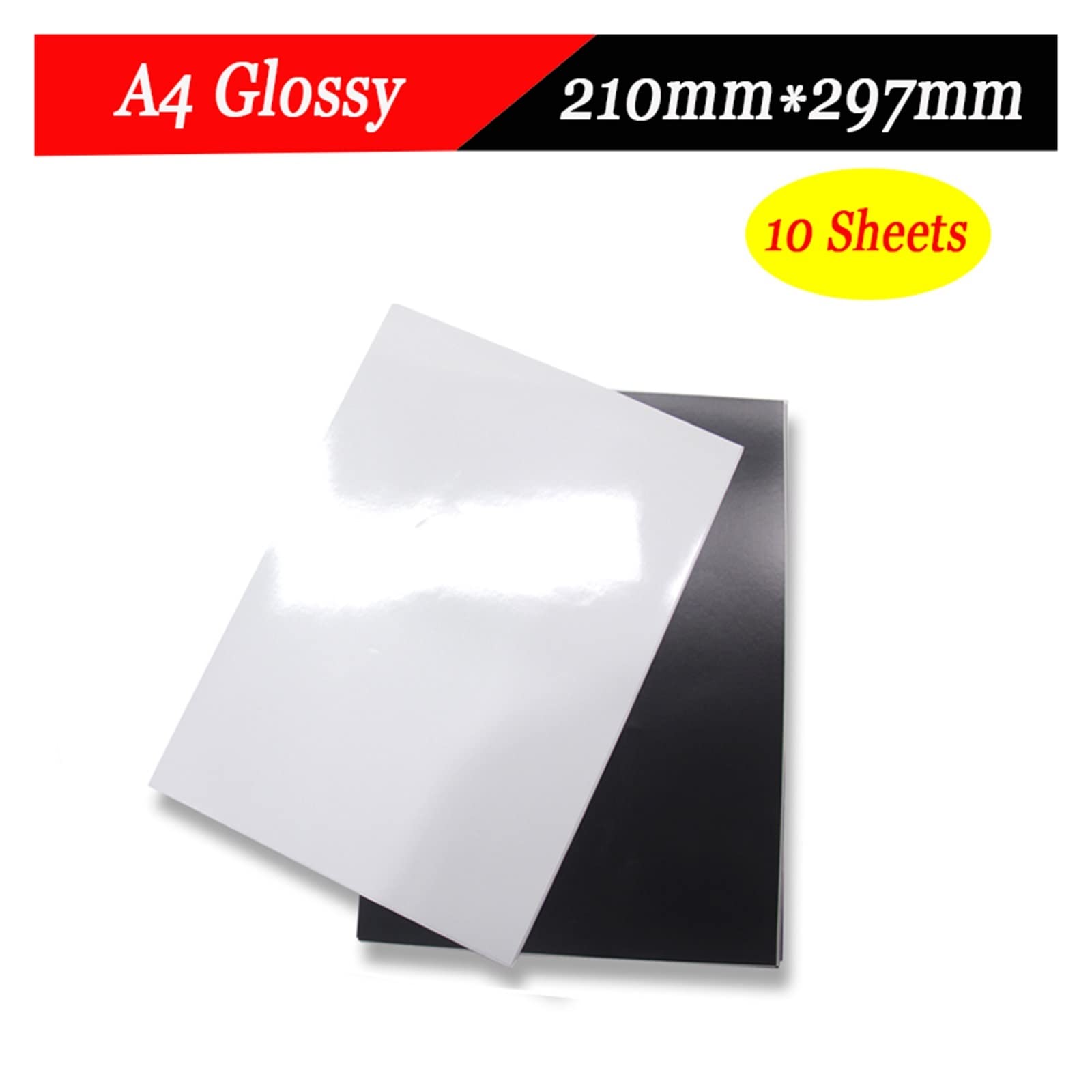 Magnetyczny papier fotograficzny A4 4R pasta magnetyczna druk atramentowy papier fotograficzny błyszczący matowy naklejki Diy magnes na lodówkę Lucky (Color : Glossy A4 10 sheets)