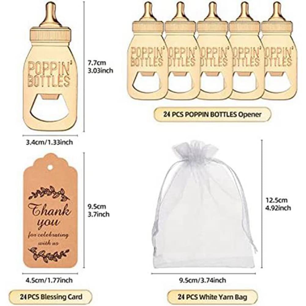 24 Stück Babyparty-Bevorzugungen für Gäste, Geschenke oder Andenken an die Rückkehr der mit Flaschenöffner für Geschenke (Flasche)