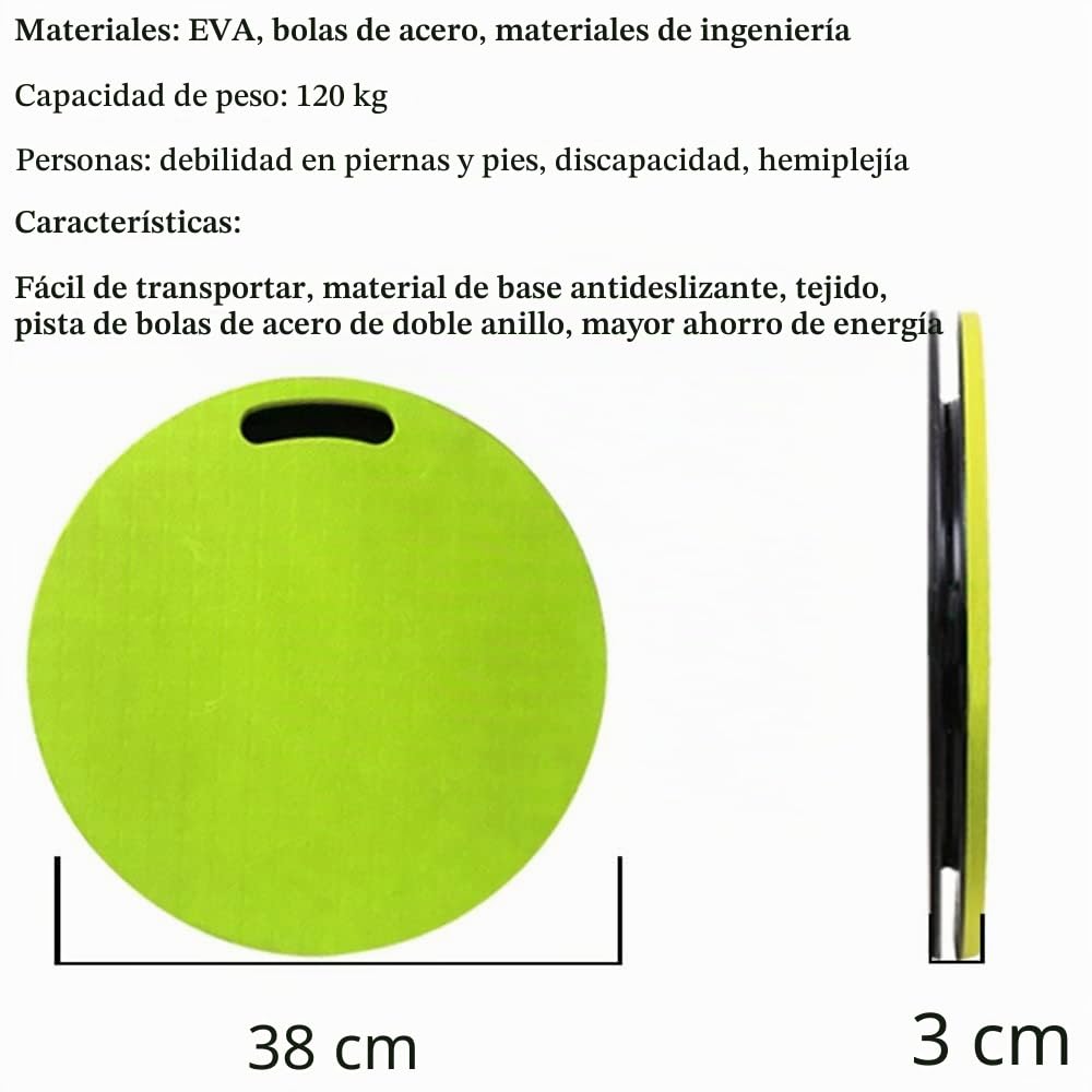 Disco De Transferencia, 360° Disco De Pivote De Tabla De Transferencia De Pacientes Antideslizante con Rotación Dispositivo De Movilidad De Pie para Ancianos Discapacitados