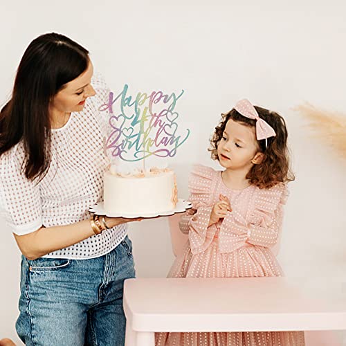 Color Flash Happy 4Th Birthday Cake Topper Boys And Girls Happy Birthday Cake Topper Children's Party Cake Decorations #TOP2