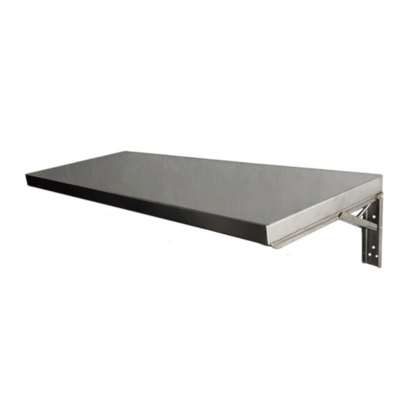 Tavolo Pieghevole a ribalta in Acciaio Inox da Parete, Tavolo da Pranzo Verticale con Supporto in Metallo, salvaspazio per casa, Ufficio, Lavanderia, 60x35 cm