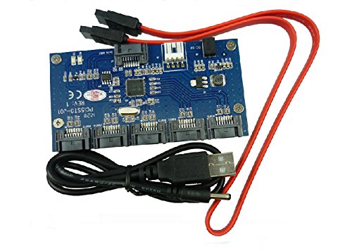 SATA 1 to 5 Port Multiplier Card | SATA 1 to 5 Port Converter Riser Card Adatper