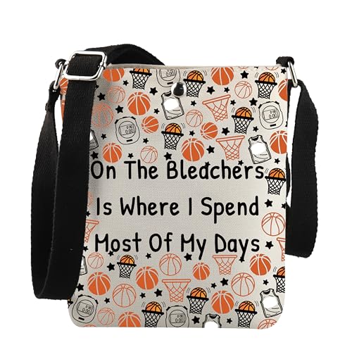 Basketball Mom Gift On The Bleachers Is Where I Spend Most Of My Days Crossbody Bag Basketball Game Day Gift