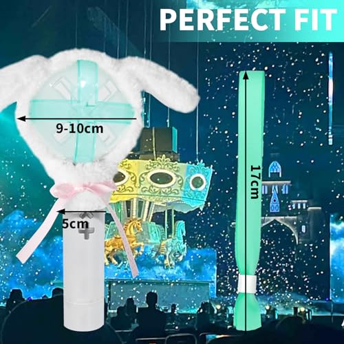 Orizizhic Lightstick Cover for TXT, Plush Light Stick Covers with Bow Cartoon Decorations，Animal Ear Shape Lightstick Protective Cover with 2 Bracelets for TXT Lightstick ver.2 Concerts (Log Ears) - Thumbnail 6